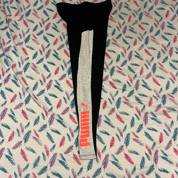 PUMA Kids Black and Gray Leggings - Picture 4 of 5